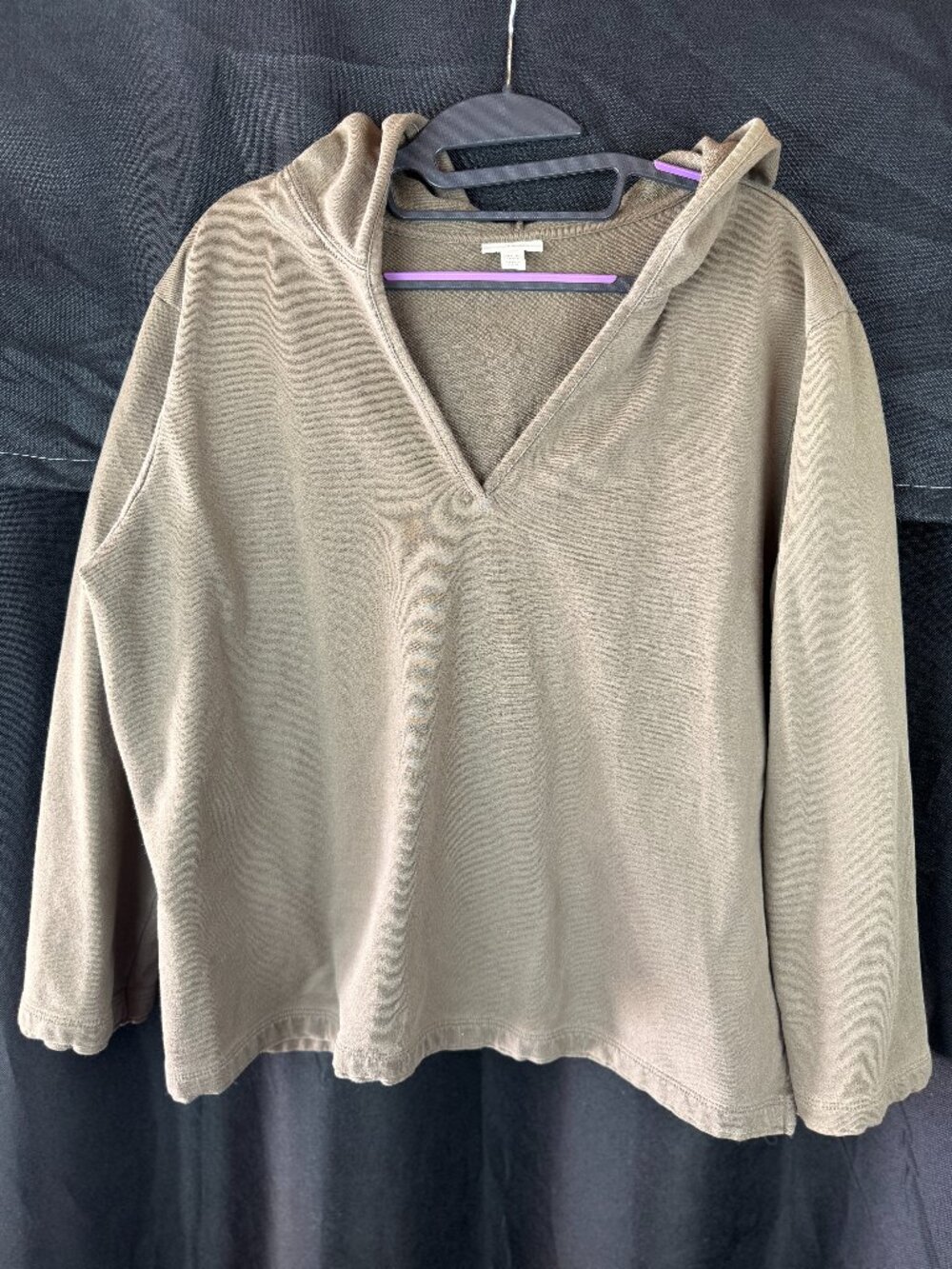 J.Jill Velvet-Soft Knit Pincord Hoodie (Size XLP)